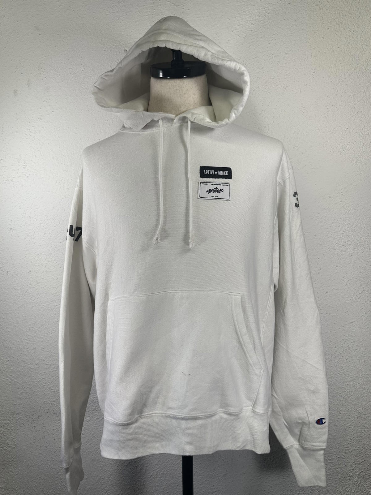 Champion Reverse Weave Pullover Hoodie White Men's Large gallery