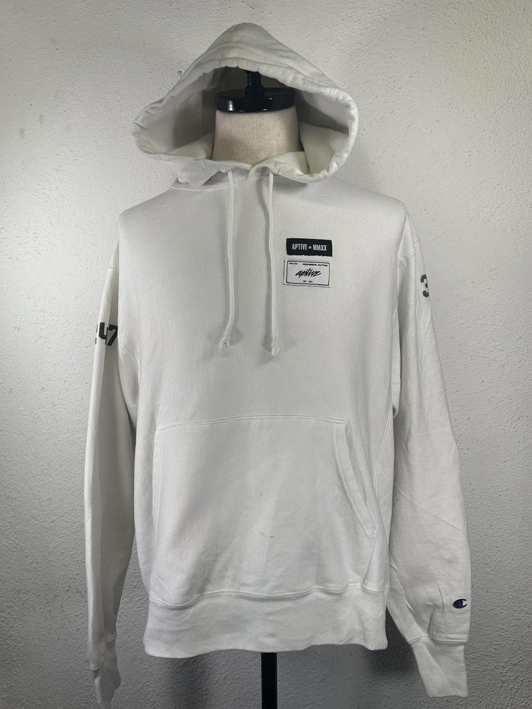 Champion Reverse Weave Pullover Hoodie White Men's Large