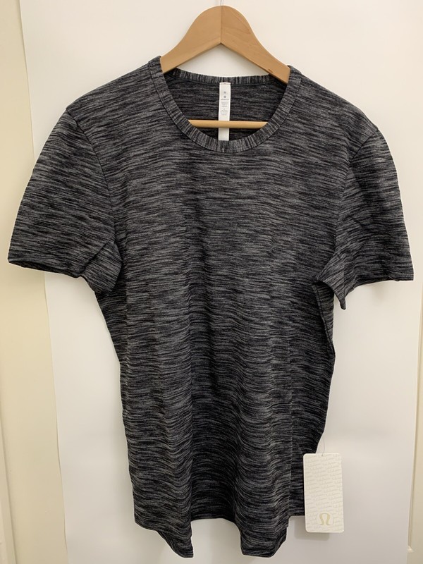 Lululemon Pulse Slub SS Tee NWT Sizes M L XL HBLK Heathered Black Grey Rulu gallery