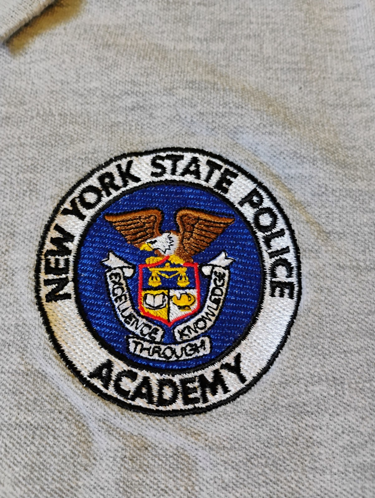 New York State Police Academy Mens Large Gray Rugby Polo Shirt Short Sleeve gallery
