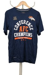 Nike NFL Denver Broncos AFC Champions 2015 Navy Dri Fit Graphic Tee S