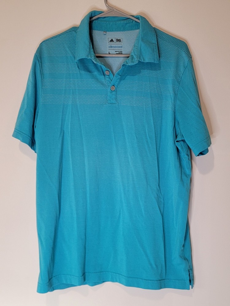 Adidas Shirt Size Large Climacool Running Top Men's Azure Blue Athletic