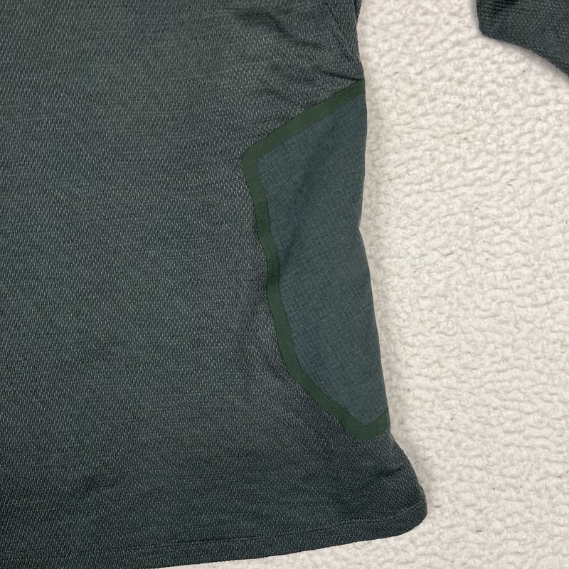 Lululemon Ventilated Hiking Shirt Long Sleeve Men Large Green Zip Pockets gallery