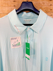 IZOD GOLF W/ STRETCH POLO SHIRT MEN’S 2XL SS SWINGFLEX GREEN WHITE STRIPE ⭐️ NEW