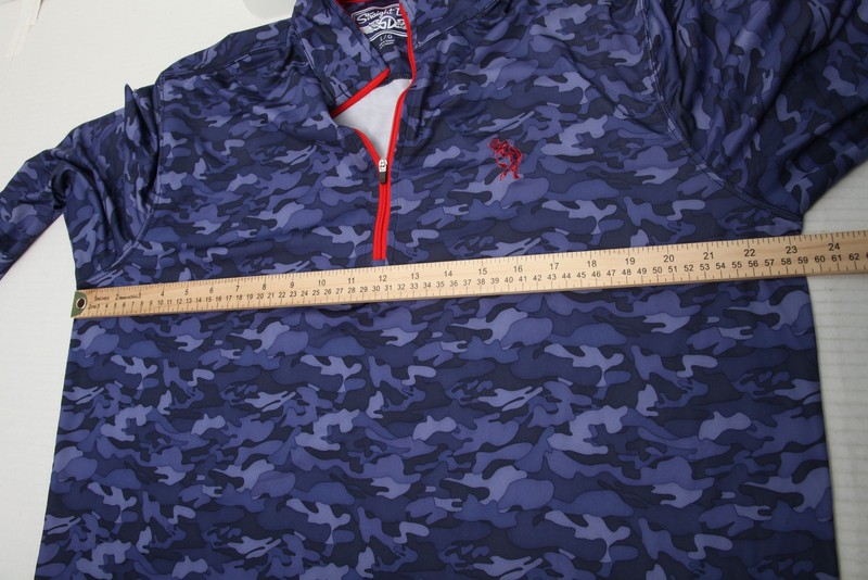 Straight Down Pullover Mens Large Blue Camo 1/4 Zip Golf Fiddlers Elbow gallery