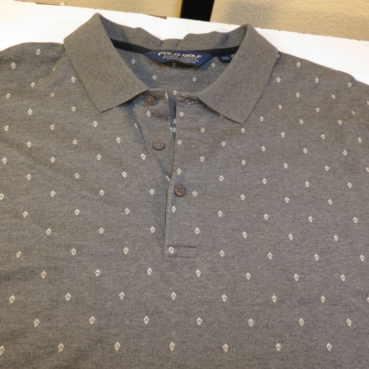 POLO GOLF RALPH LAUREN POLKA DOT PATTERN POLO SHIRT Mens XXL Gray gallery
