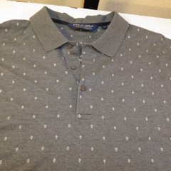 POLO GOLF RALPH LAUREN POLKA DOT PATTERN POLO SHIRT Mens XXL Gray