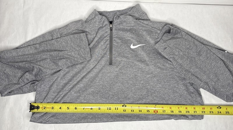 NIKE Stride 1/4 Zip Gray Running Pullover Athletic Shirt Size Large gallery