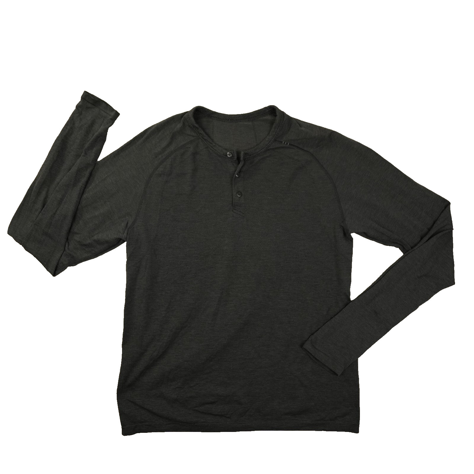 lululemon Metal Vent Live in Practice Henley Shirt Men's Large Black Long Sleeve gallery