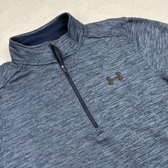 Under Armour Pullover Mens S Blue 1/4 Zip Mock Neck Fleece ColdGear Thermal