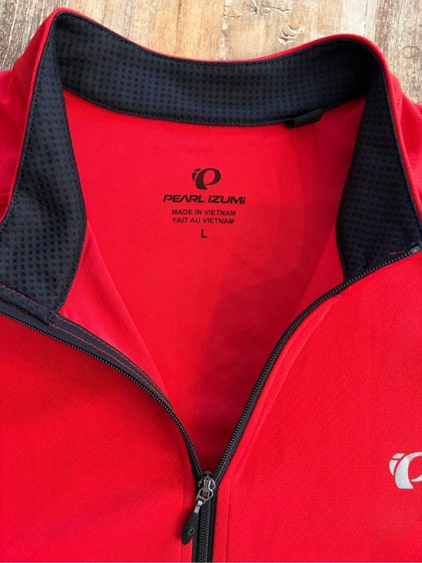 Pearl Izumi Men's Cycling Jersey Large Full Zip Red Black Road Bike Shirt gallery