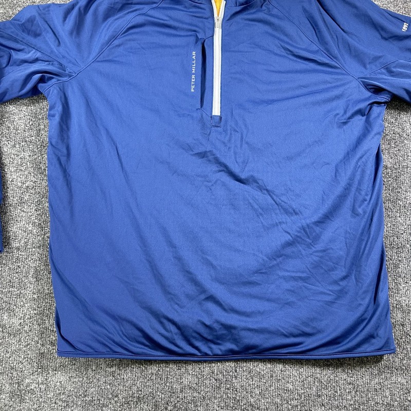 Peter Millar 1/4 Zip Pullover Mens Large Blue Thermal Flow Insulated Golf Jacket gallery
