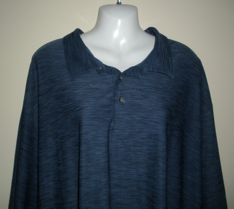 #1174 Roundtree & Yorke Performance Wicking SS Golf Polo Shirt Navy Blue 4XT gallery