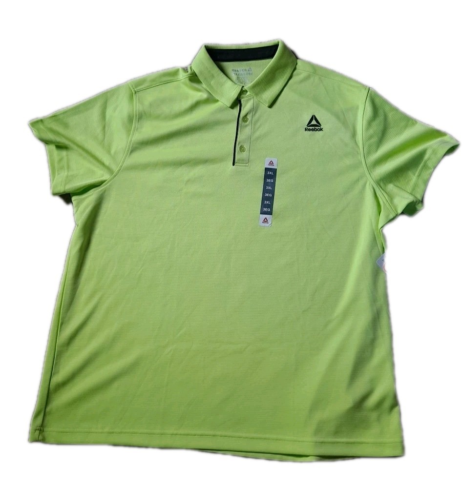 Polo Shirt Reebok Performance Men's 3XL Golf Tennis Classic Fit Neon NWT gallery