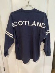 Scotland Spellout Long Sleeve Tee Shirt Navy Blue & White ~ XL ~ MINT
