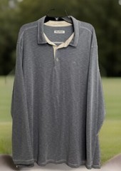 MINT TOMMY BAHAMA 2XL DOVE GRAY LONG SLEEVE POLO SHIRT