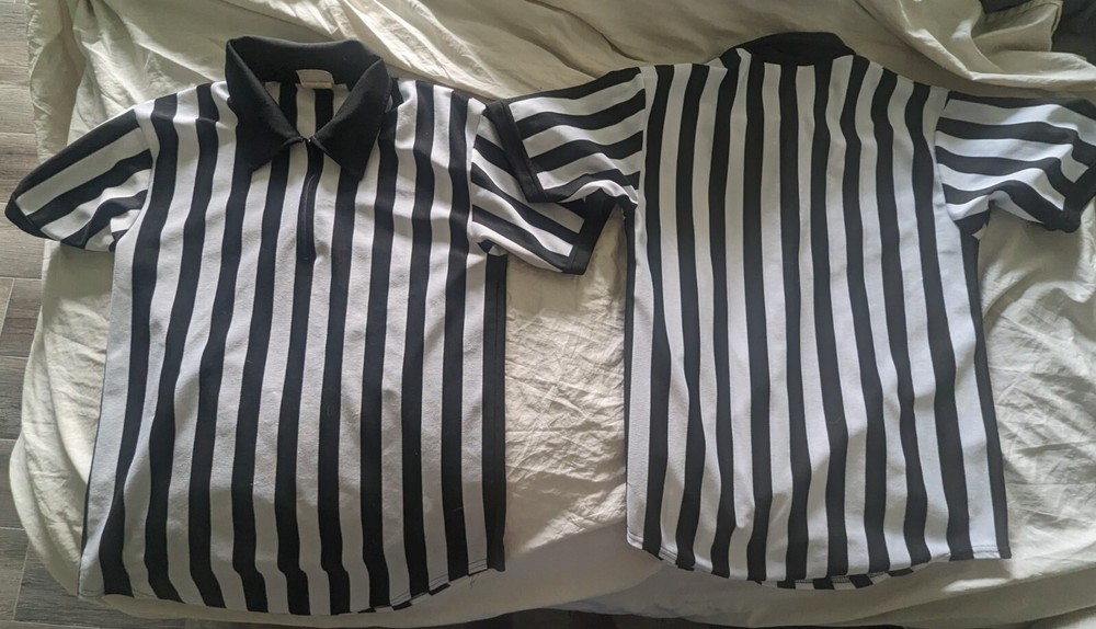 2 Teamwork Athletic Apparel Men 38-40 Referee Umpire Collared Shirt 1/4 Zip Pair