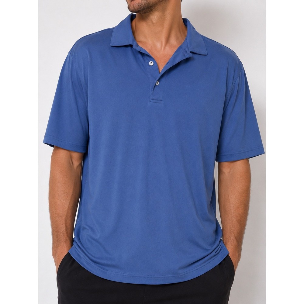 Peter Millar Summer Comfort Performance Men’s Jersey Polo Navy Blue Size L