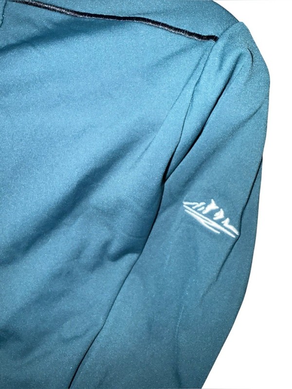 KJUS Men’s Quarter Zip Performance Pullover Teal Black Size 50 Medium UPF 50+ gallery