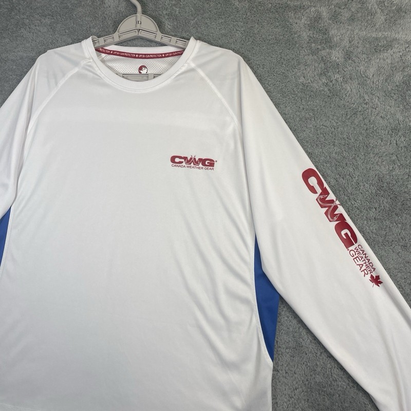 Canada Weather Gear Sun Shirt Men Large White LS UPF 50+ Hike Swim Rash Guard gallery
