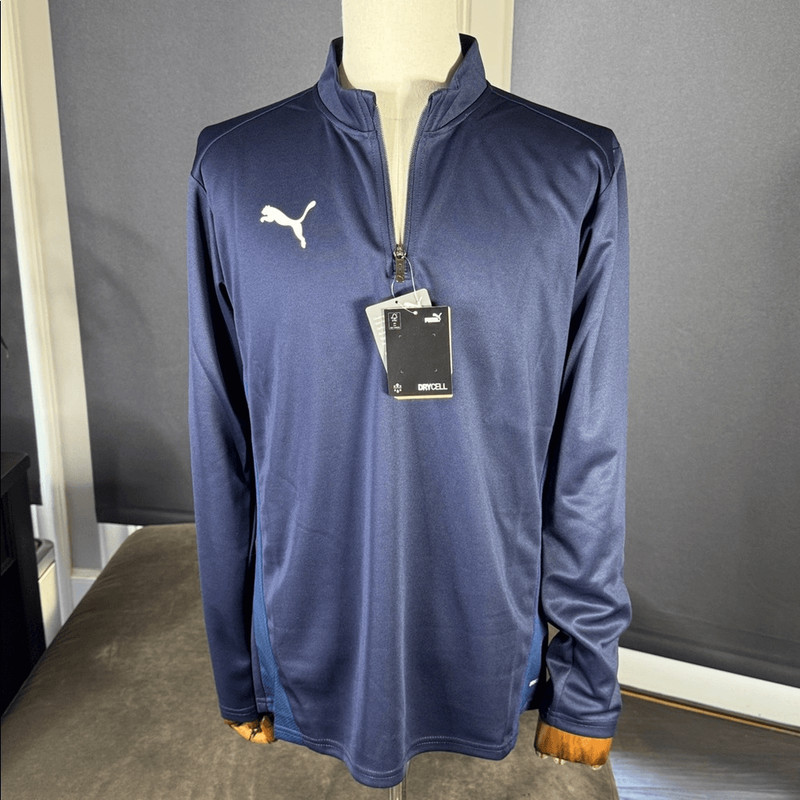 Men’s Puma Slim Fit TeamGoal Training Top 1/4 Zip Navy DryCell Size M NWT gallery
