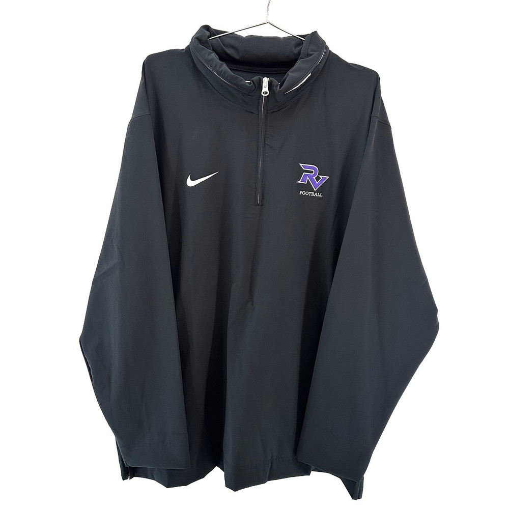 NIKE Zip Away Hood 1/4 Zip Performance Long Sleeve Pullover • XXL • black