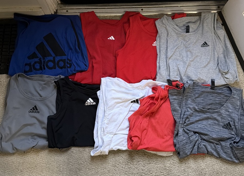 Used Men’s Adidas Tank Top Lot Of 10 Size Medium Various Colors