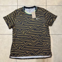 Nike Court Advantage Dri-Fit Black Yellow Tennis Shirt Mens NEW*FD5322-010