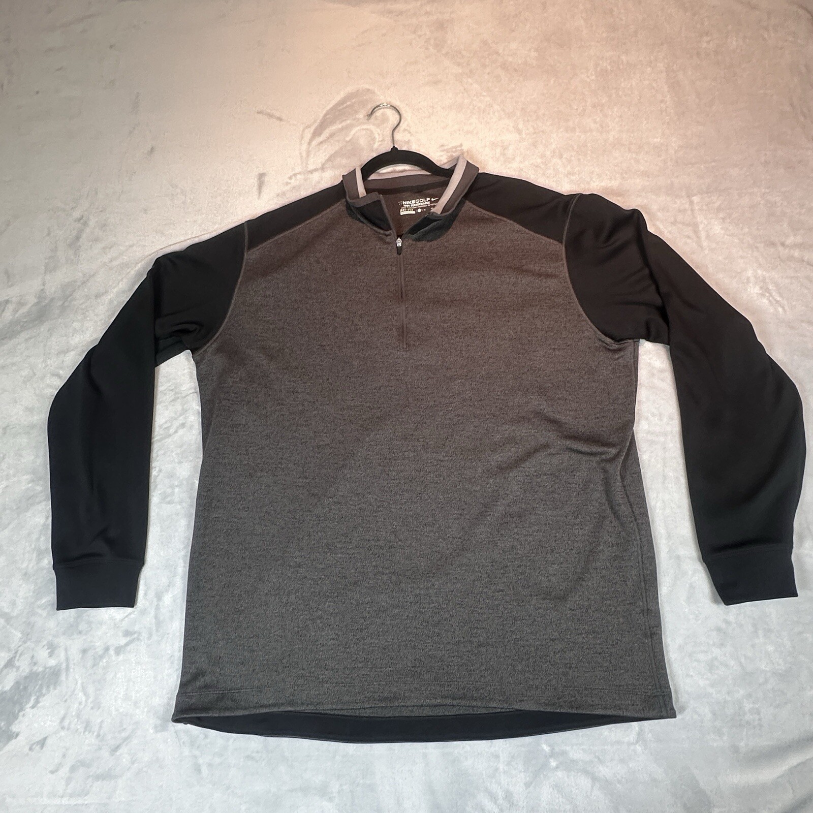 Nike Golf Tour Performance Long Sleeve Gray 1/4 Zip Fleece Pullover *CORP LOGO* gallery