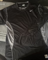 Nike Pro Long Sleeve Men’s Large Black And Grey Training Top