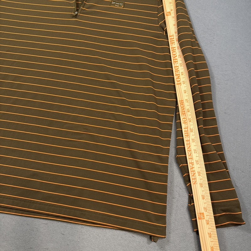 Good Good Golf 1/4 Zip Performance Pullover Shirt Men 2XL Stretch BRN/ORG Sports gallery