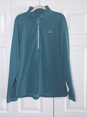 LL Bean Airlight 1/4 Zip Pullover Size L Teal Hiking Performance Slightly Fitted