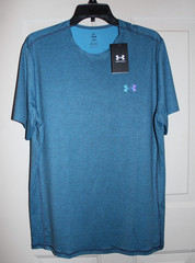 NWT Under Armour RUSH Vanish Vent Printed Men’s Large Ether Blue T-shirt 1383669