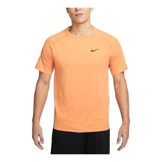 Men Nike DRI-FIT Short Sleeve T-Shirt Size M Medium Orange Black DV9815 815 gallery