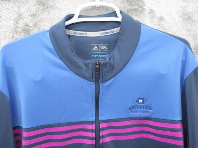 Adidas Shirt Mens XL Blue 1/4 Zip Climacool Golf Pullover Quivira Club Striped gallery