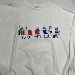 Vintage 80s G.H. Bass Yacht Club White Pullover Long Sleeve Shirt Men’s XL 90s