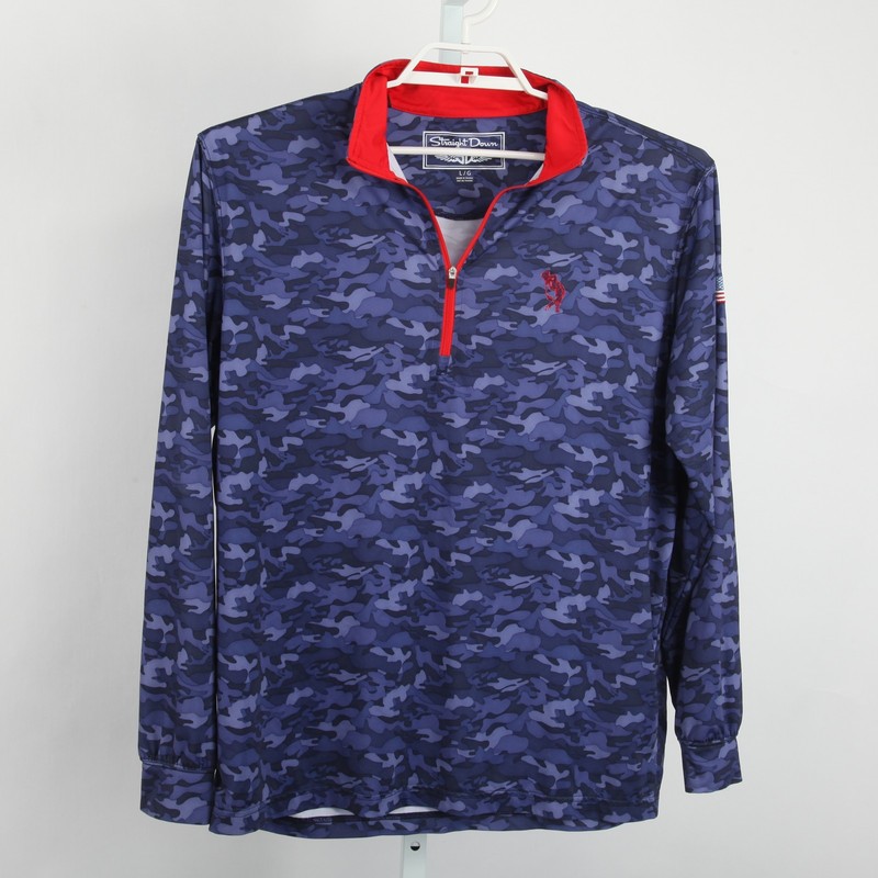 Straight Down Pullover Mens Large Blue Camo 1/4 Zip Golf Fiddlers Elbow gallery