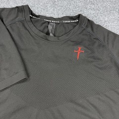 Three Nails Shirt Mens Large Black Red Seamless Performance Tee Short Sleeve