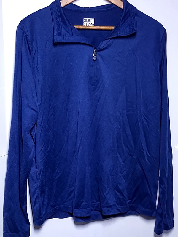 32 Degrees Heat Men's Medium Pullover 1/4 Zip SWEATER Lightweight Soft Blue gallery