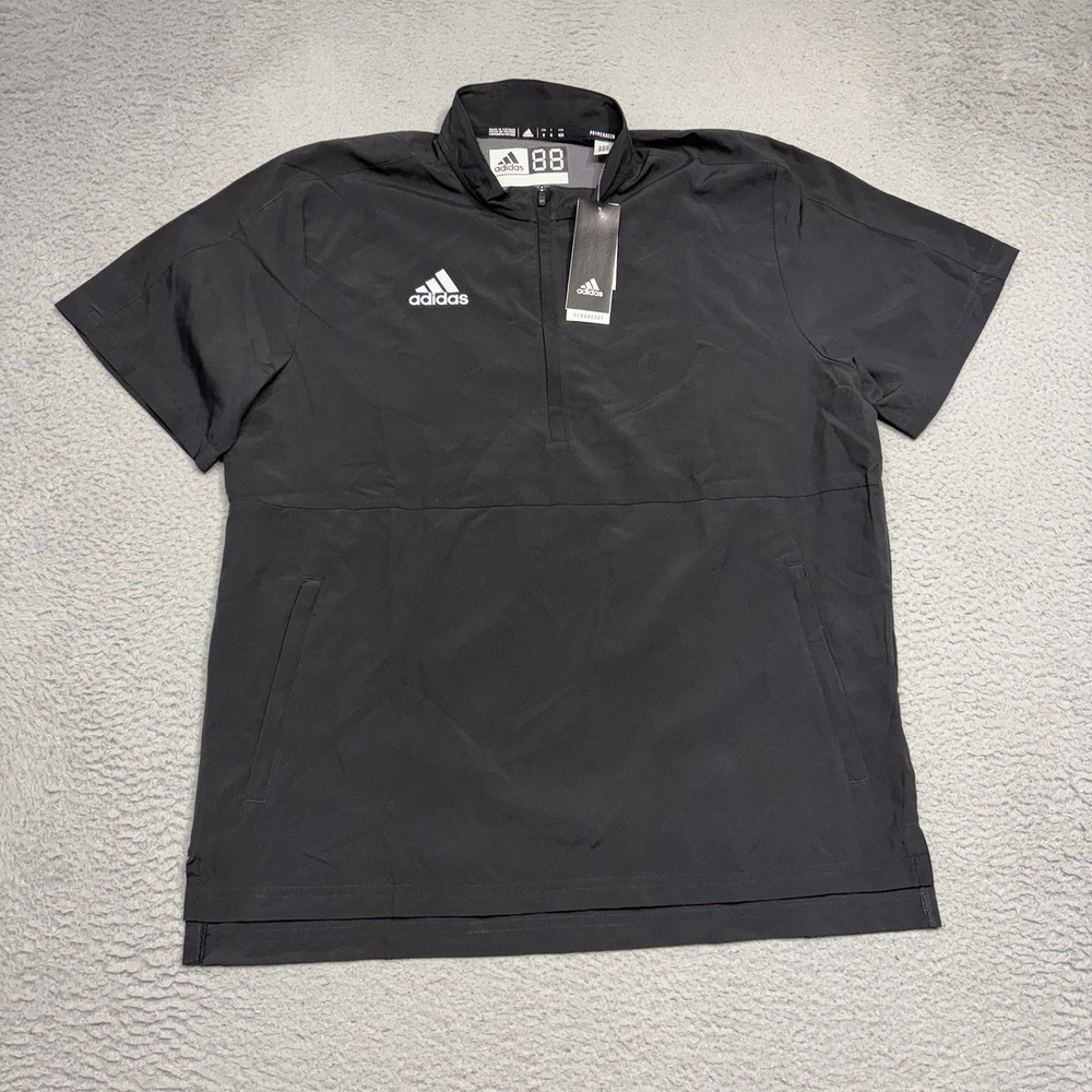 Adidas Sideline 1/4 Zip Pullover Jacket Men’s Medium Black Short Sleeve GM2498