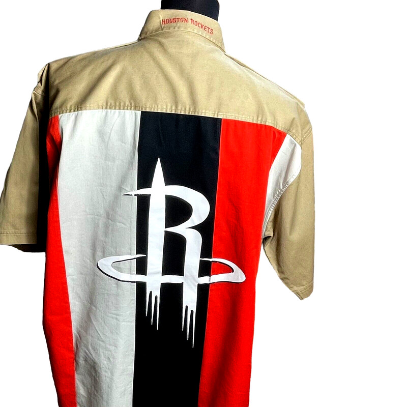VINTAGE NBA Houston Rockets Button front Shirt 2 chest pockets 3XL gallery