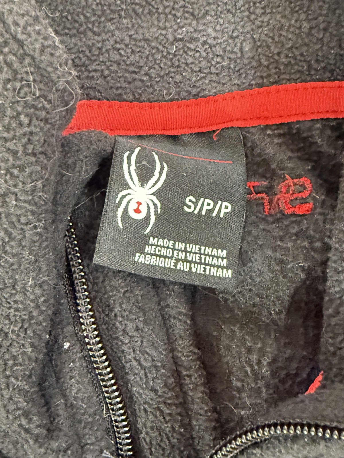 Spyder Pullover Mens Small Black Fleece Half Zip Red Logo Winter Ski Outdoor gallery