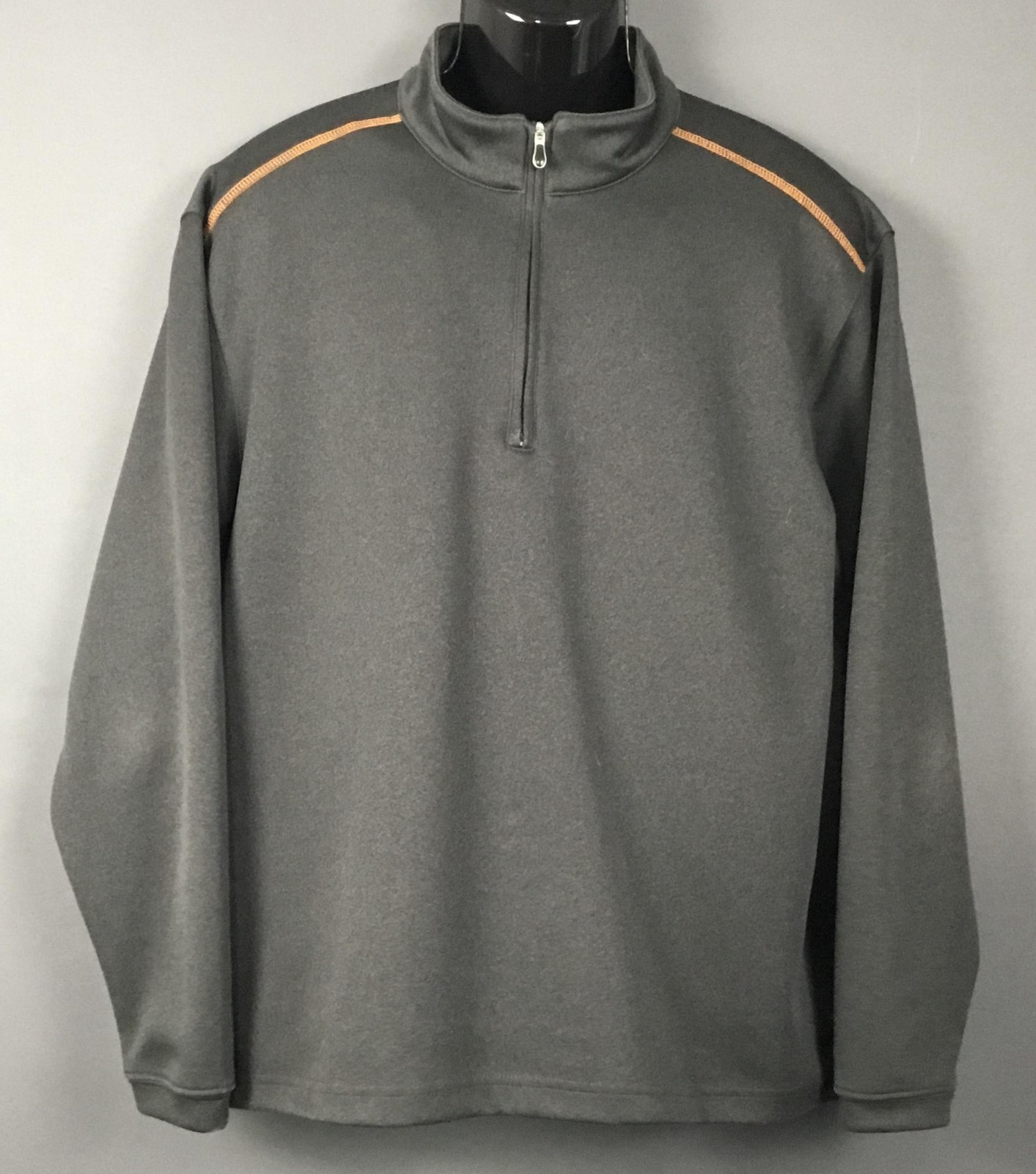 Pebble Beach Pullover Shirt Mens Large Gray 1/4 Zip Mock Neck Performance Golf gallery