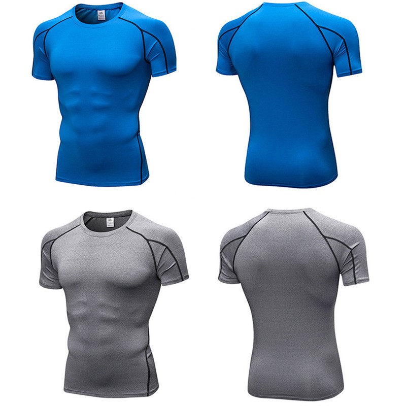 Mens Tight Short Sleeve T-Shirt Fitness Running Elasticated Sports Tops gallery