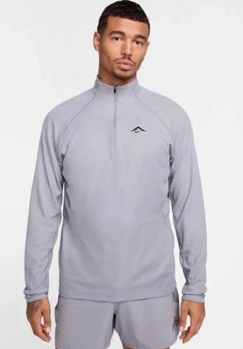 Nike Trail Dri-FIT 1/4 Zip Men's Mid-layer Running Top In Grey L NEW Reg $85