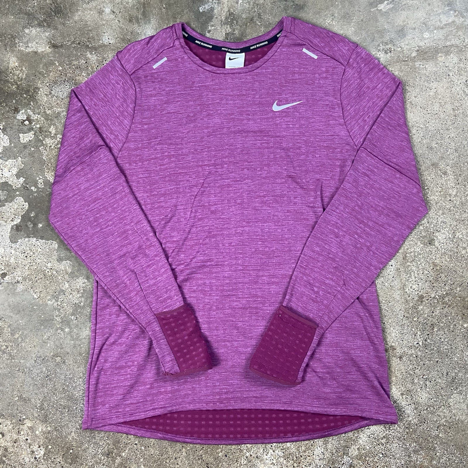 Nike Therma-FIT Repel Element Running Long Sleeve Size Large Fuschia Swoosh Logo gallery