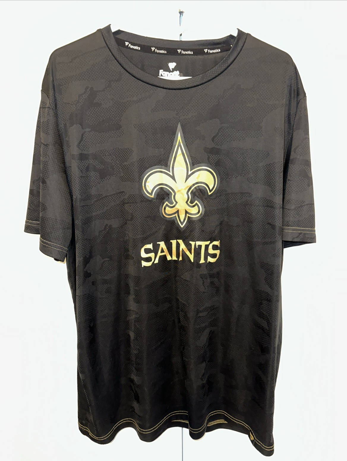 New Orleans Saints Shirt Men 2XL Black Gold Camo Short Sleeve Football Fanatics gallery
