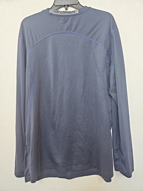 Nike Pro Combat Dri-Fit Fitted Longsleeve Activewear Shirt Mens Size XL Navy Blu gallery