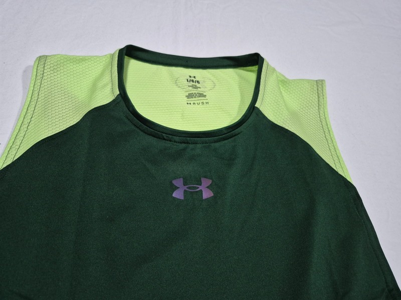 Under Armour Mens Velocity Rush Vent Fitted Green Tank top 1383411-301 SZ Large gallery