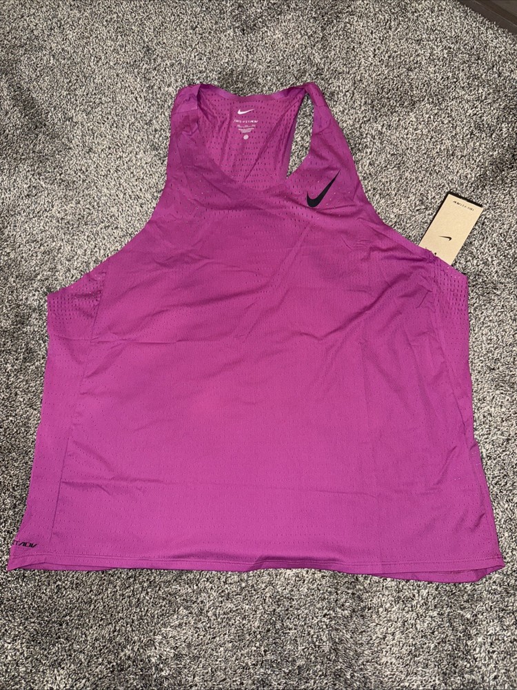 Nike Aeroswift Dri-Fit ADV Running Singlet Hot Fuchsia FN4231-518 Mens Size 2XL